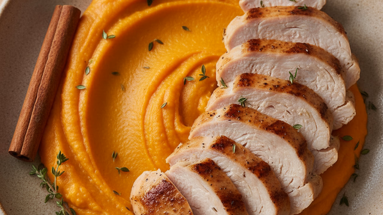Pechuga de Pavo con Puré de Camote