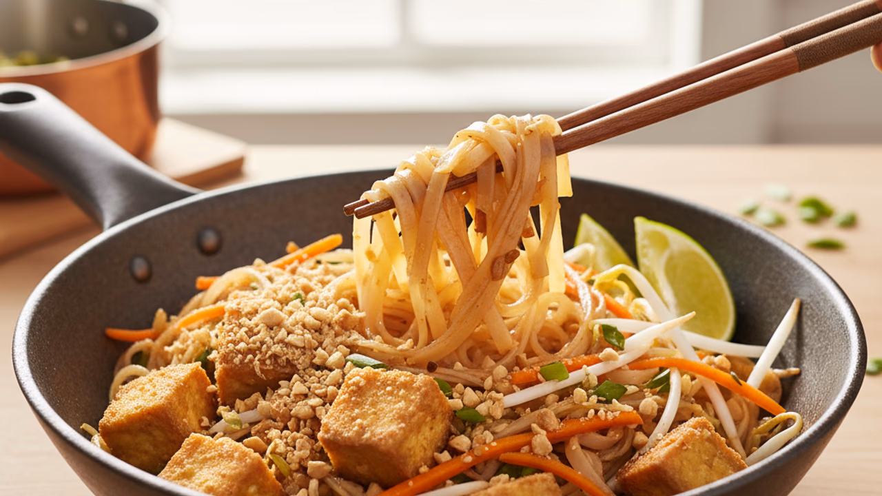 Pad Thai de Tofu con Maní